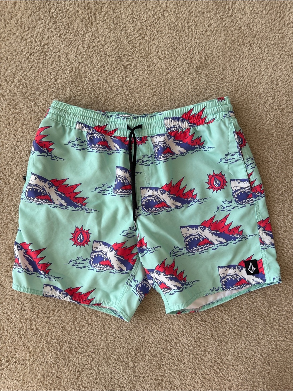 Volcom Men's Shark Print Swim Shorts